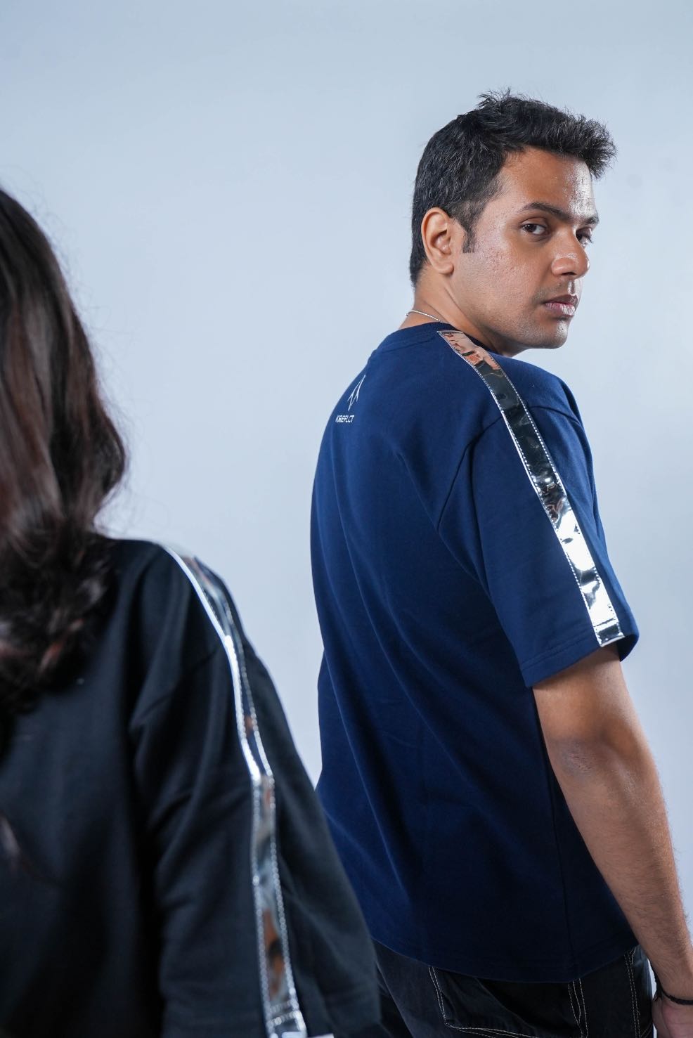 SILVER LINING TEE - NAVY BLUE