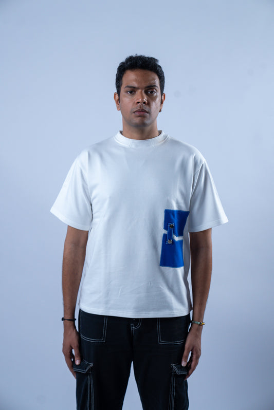 Pocket? Tee Blue & White